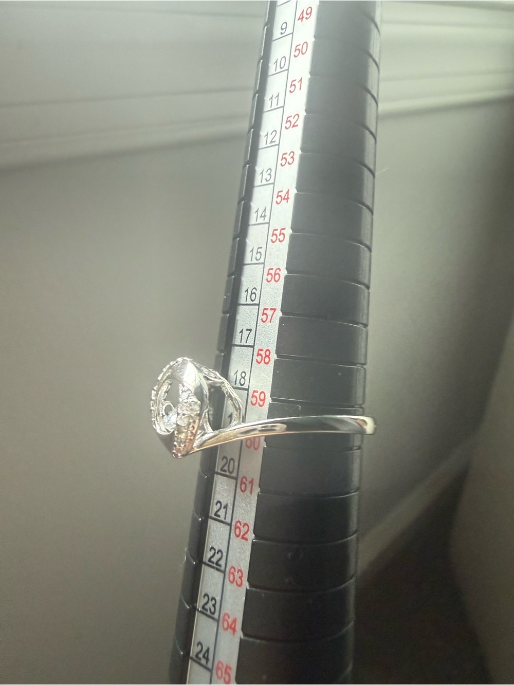NEW! 14k White Gold Crystal Solitaire Halo Ring - Floating Center Stone - Picture 10 of 12